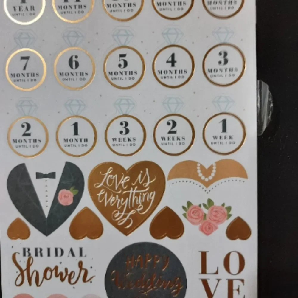 6 Sheets, over 120 Stickers. Wedding Love Inspiration. Scrapbooking, Journaling